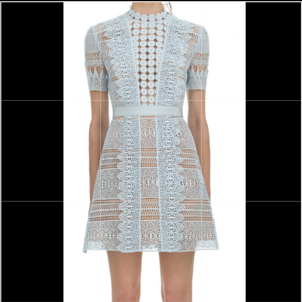 Self Portrait Blue Lace Dress